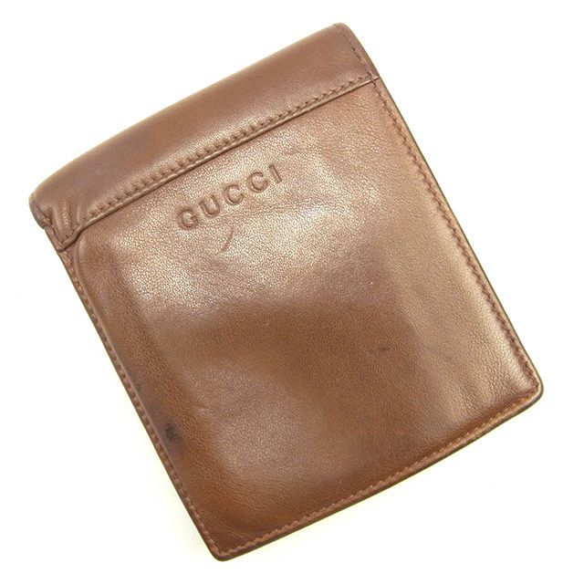 グッチ GUCCI 二つ折り財布 ロゴ ブラウン レディース 中古 - メルカリ