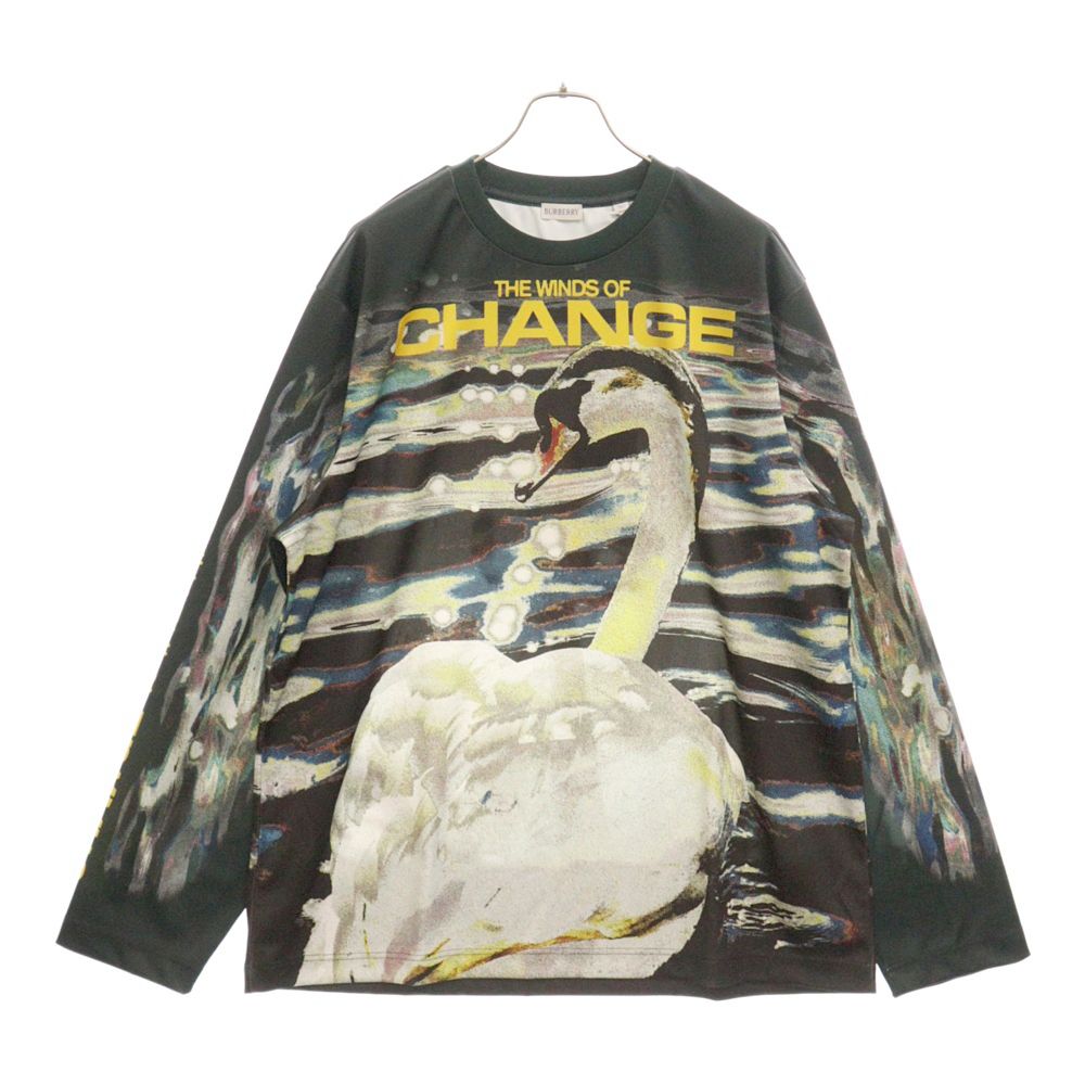 BURBERRYS (バーバリーズ) 23AW Swan Print Top 8077333 スワン グラフィック プリント長袖Tシャツ ロンT  マルチ