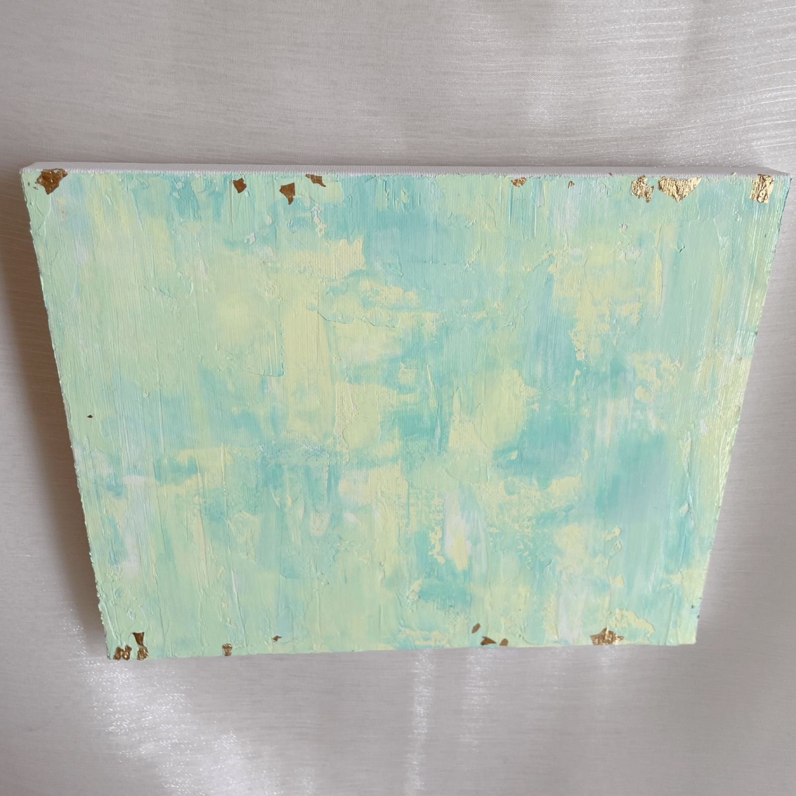 優しい色✴︎絵画 アクリル画 癒し 綺麗 可愛い グリーン 緑 淡い 儚い