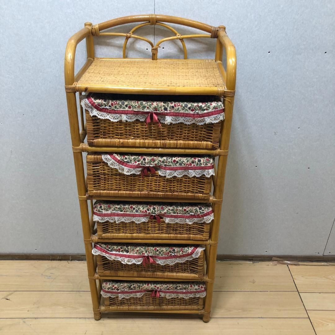 【送料込】ラタン 籐 ヴィンテージ収納 4段チェスト アンティーク家具 楽天市場】籐 チェスト 4段6杯 エスニック風 チーク材フレーム