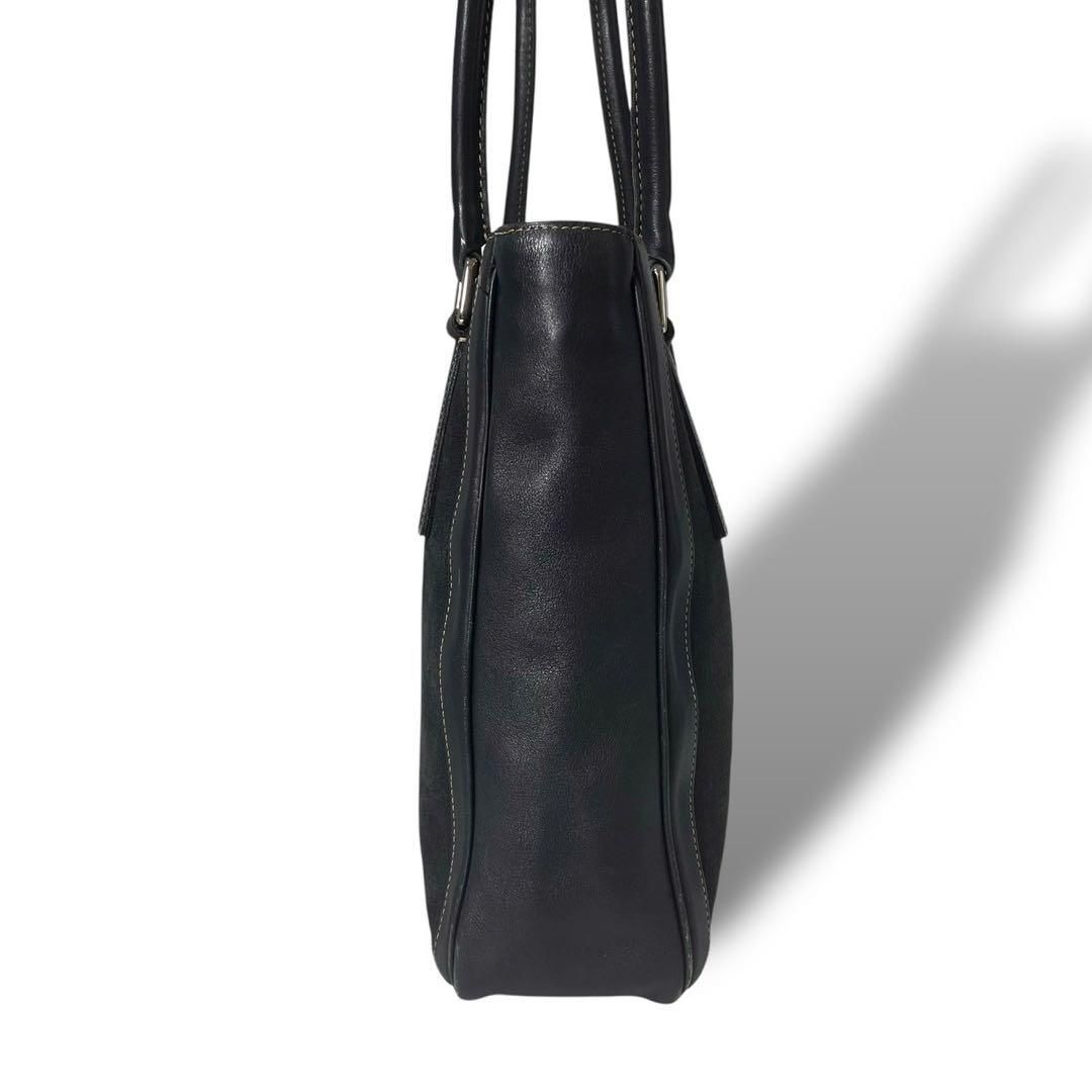 良品 5023 COACH コーチ トートバッグ キャンバス レザー ブラック 