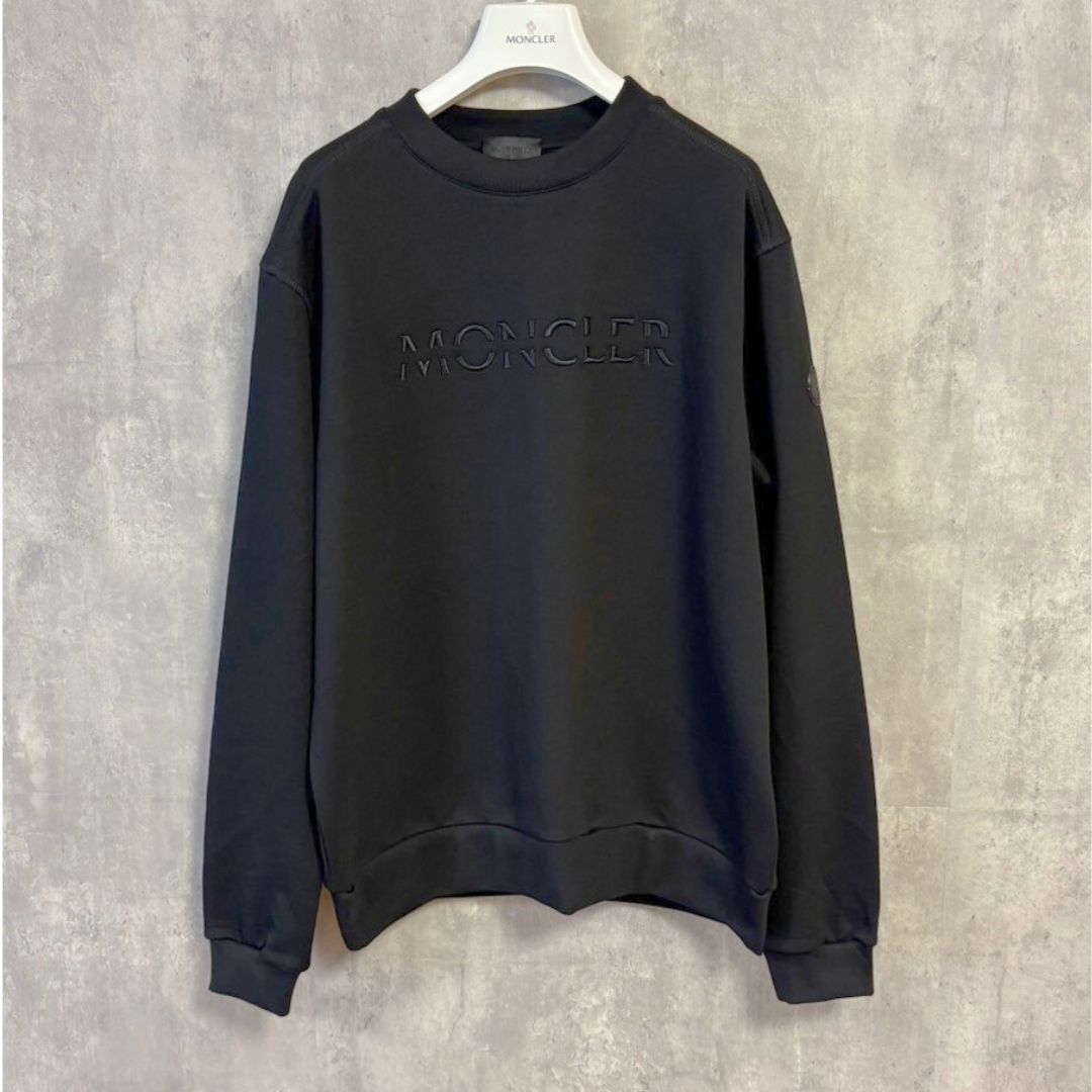 新品未使用☆MONCLER 3Dレタリング刺繡ロゴ スウェット XL Black 定価10万円！！☆新品未使用タグ付き☆ MONCLER 3D Embroidery