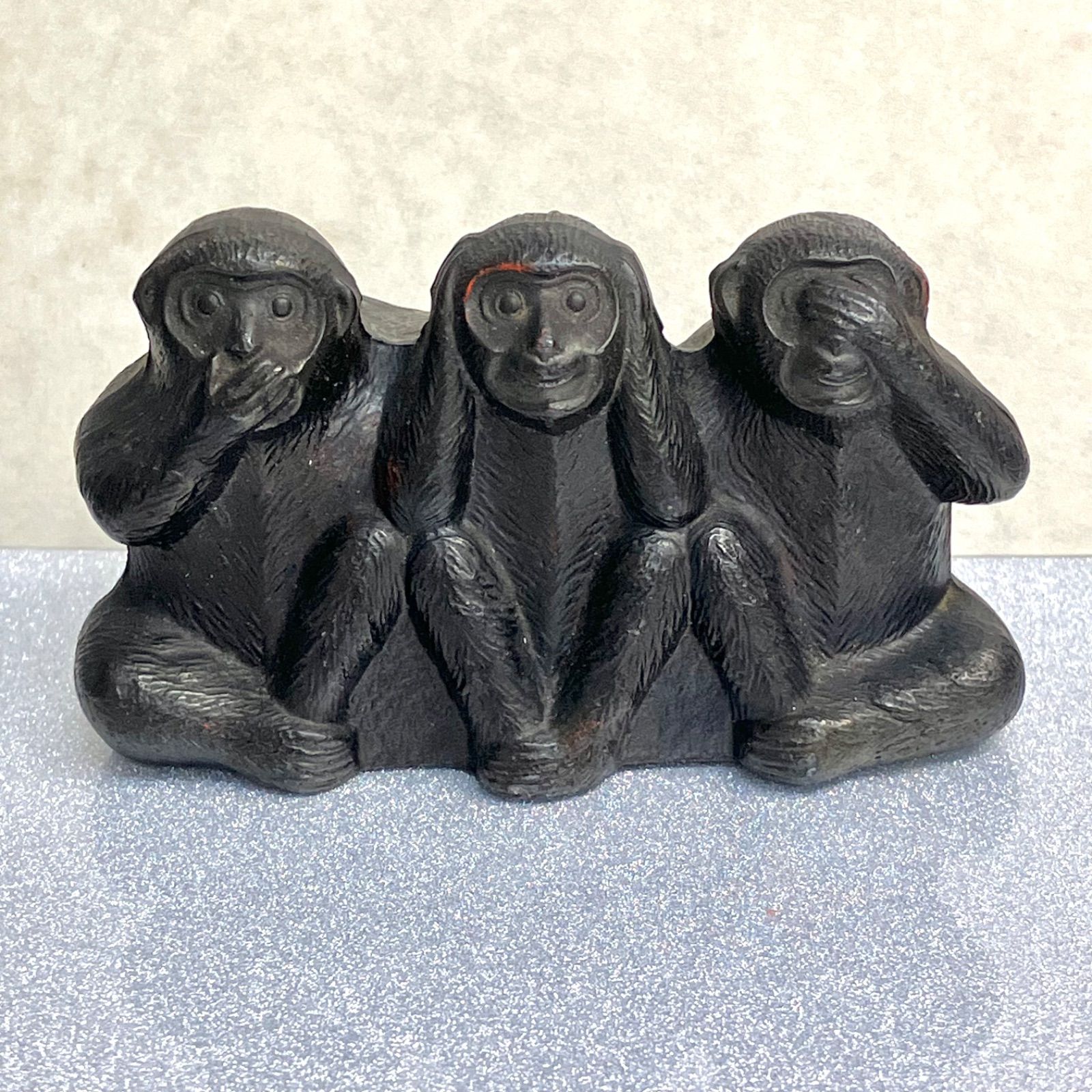 見ざる言わざる聞かざる⭐️ミニオブジェ】 三猿 文鎮 置物 金属
