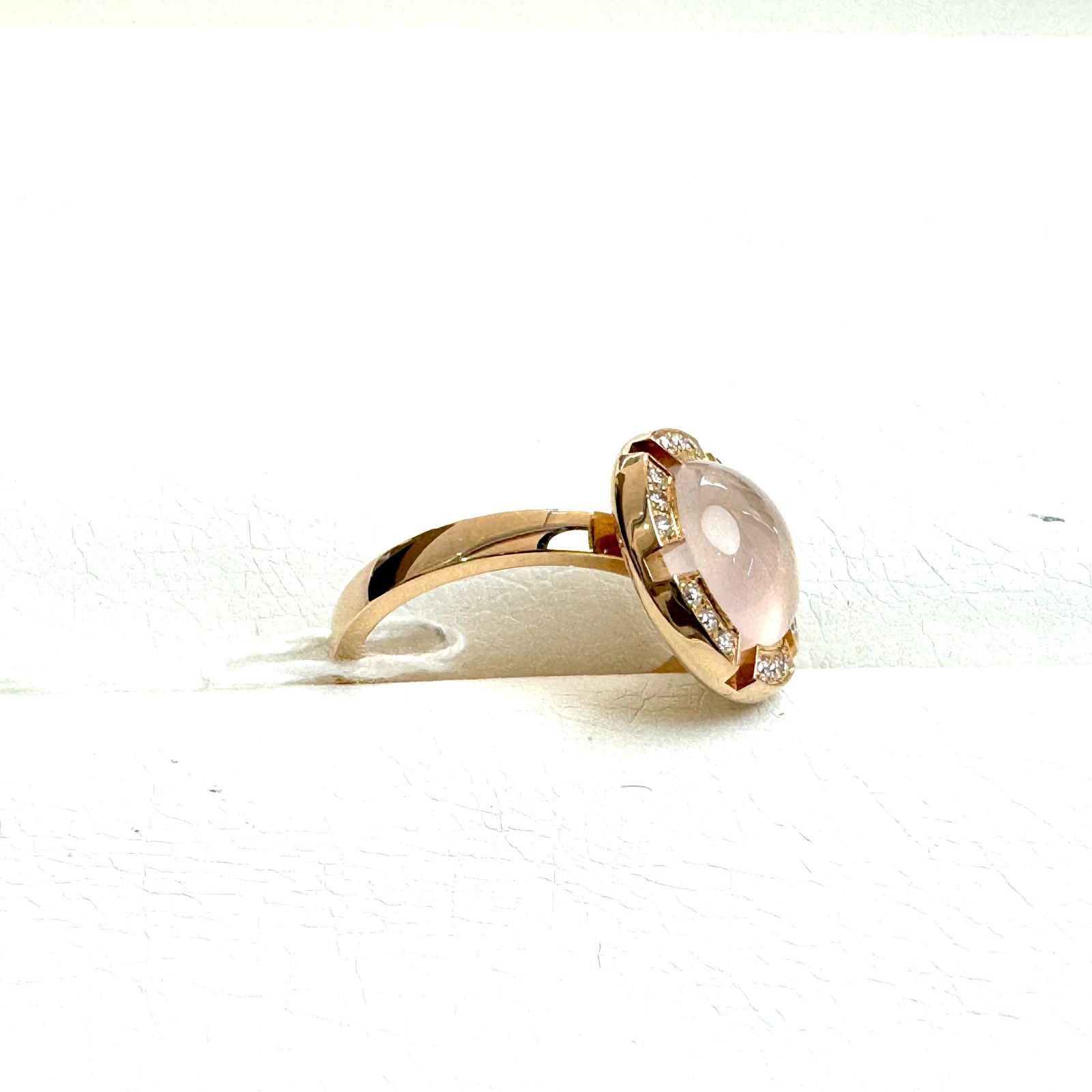 CHAUMET ショーメ ClassOneCroisiere クラスワンクルーズ Rose Quartz ﾛｰｽﾞｸｫｰﾂ Dia ダイヤ  K18  Ring リング 指輪 9～10号　1409