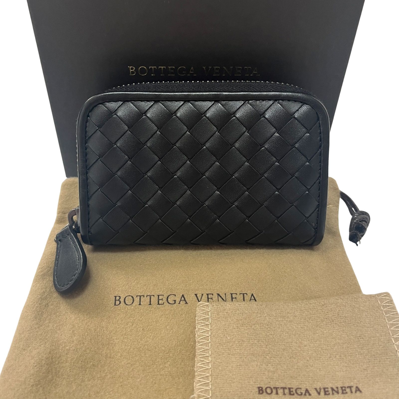 正規品 BOTTEGA VENETA ボッテガヴェネタ イントレチャート コインケース カードケース ミニ財布 黒 BLACK ユニセックス 送料無料  - メルカリ