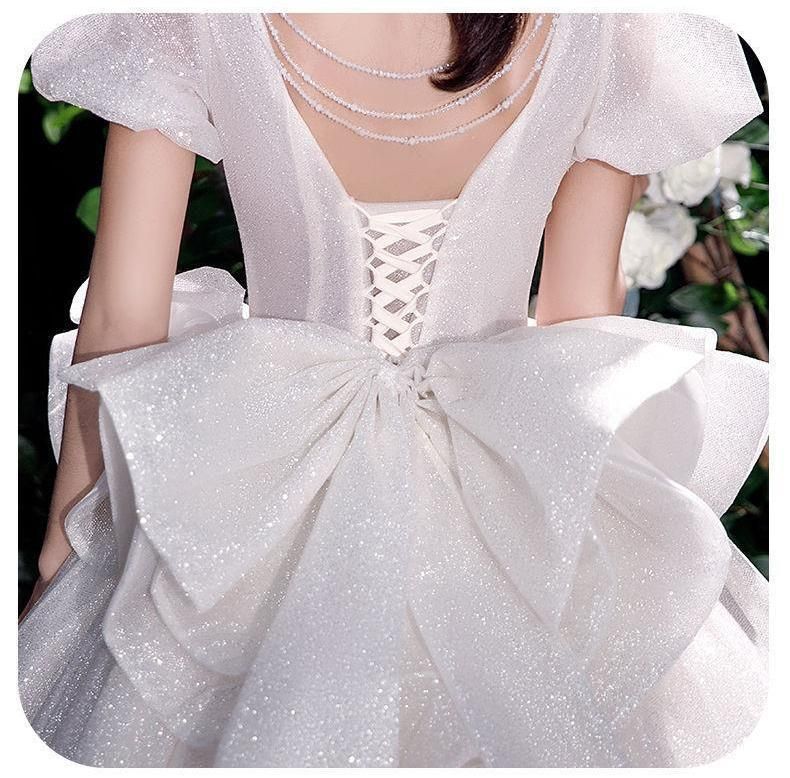 送料無料 ロングトレーン 宮廷スタイル ウエディングドレス 主婚纱 小个子 法式 宮廷 超仙 梦幻-10.07