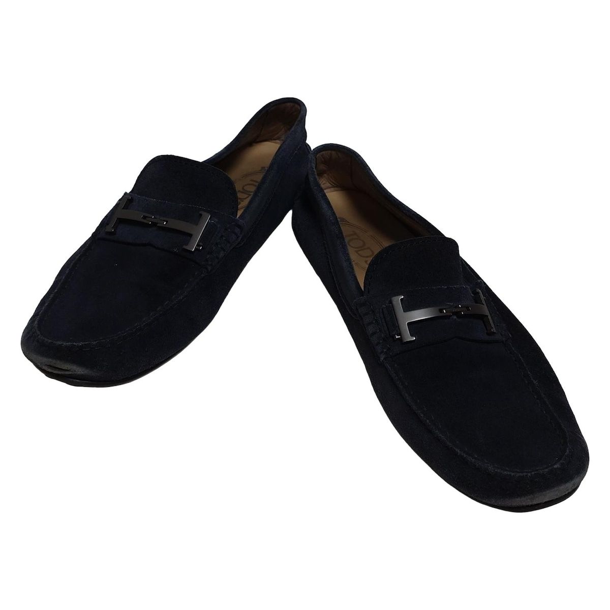 Mi26037 TOD's ドライビングシューズ 36 黒 1/2 超美品 Man ブラック シティ ゴンミーニ レザー ドライビングシューズ