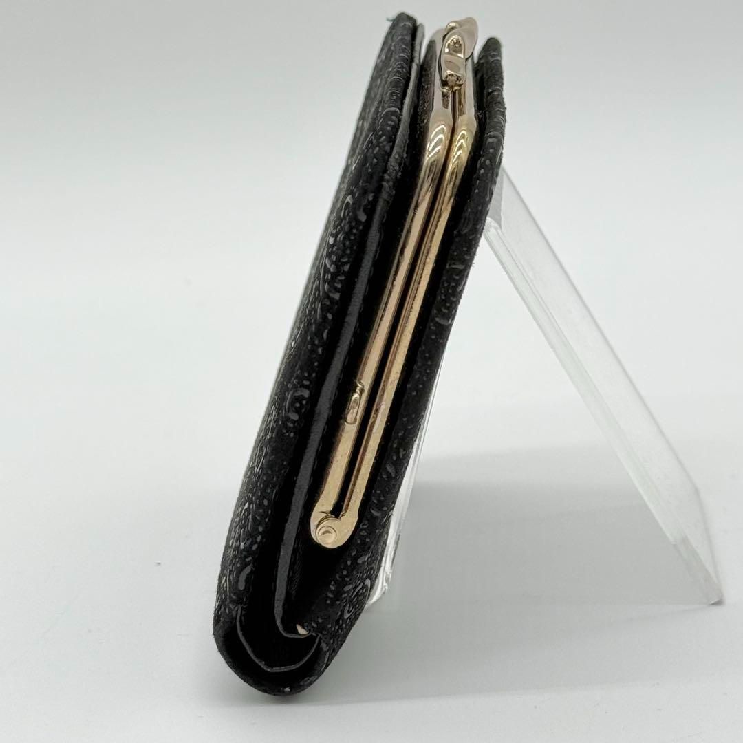 【美品】印傳屋 がま口財布 二つ折り財布 ミニ財布 シンプル フォーマル 黒色 楽天市場】印伝 財布 二つ折り財布 がま口 レディース 1607 印伝