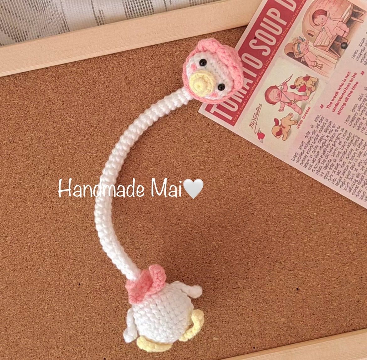 可愛い首長いアヒルちゃん カバン飾り など 編み物 ハンドメイド