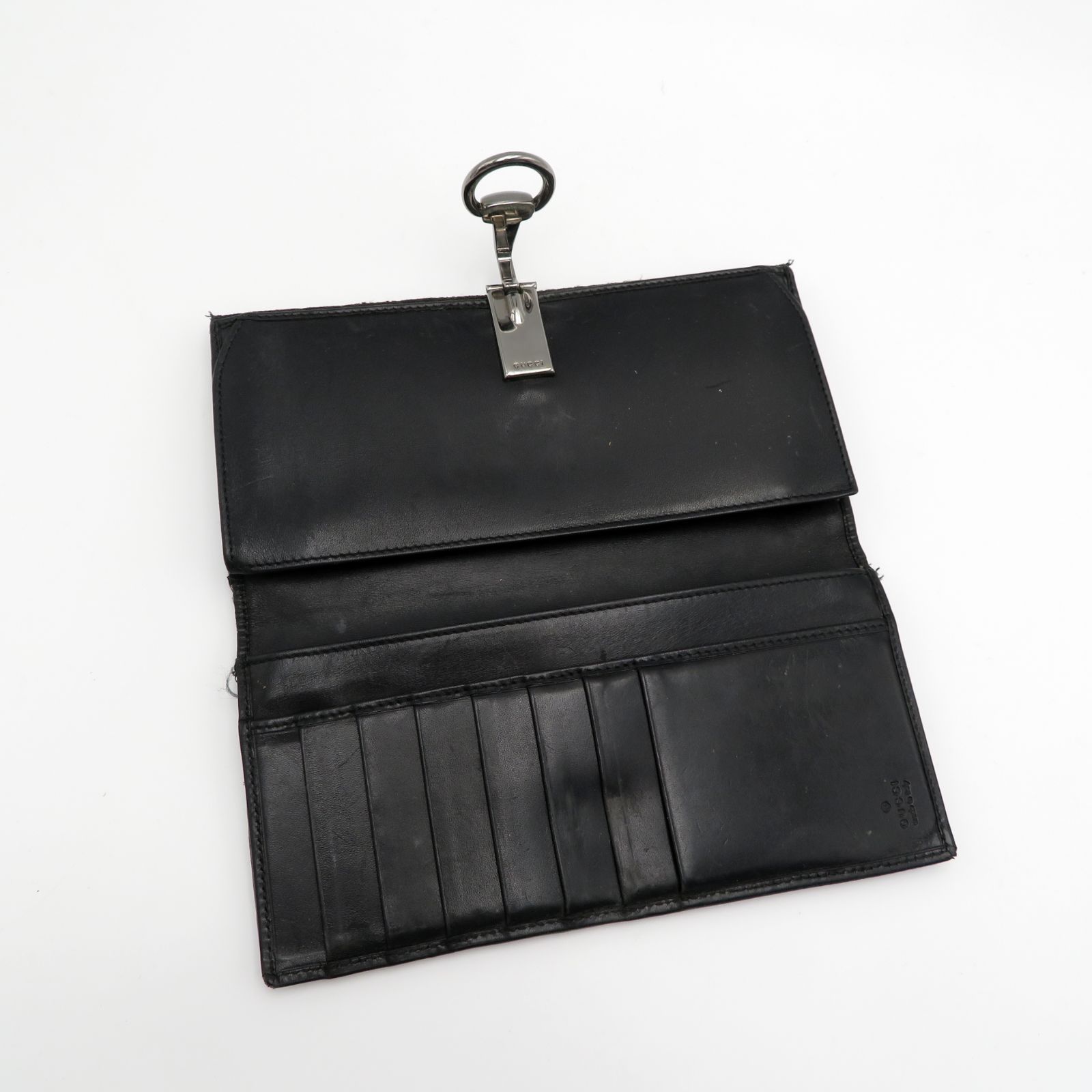 GUCCI グッチ GGキャンバス GG柄 長財布 ウォレット ブラック 【中古