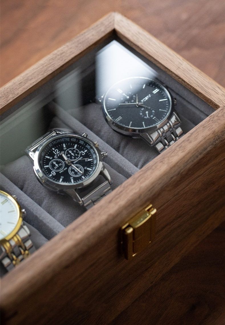 ヴィンテージ時計ボックス木製陳列ケースオーガナイザーガラスジュエリー収納 ヴィンテージ時計ボックス木製陳列ケースオーガナイザーガラス