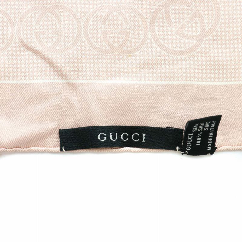 グッチ GUCCI ハンカチ ハンカチーフ スカーフ シルク GG柄 ロゴ 総柄