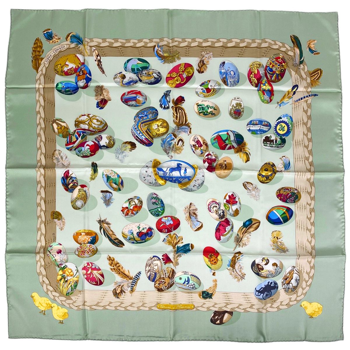 美品】HERMES エルメス シルク カレ 90 エルメスの卵 スカーフ