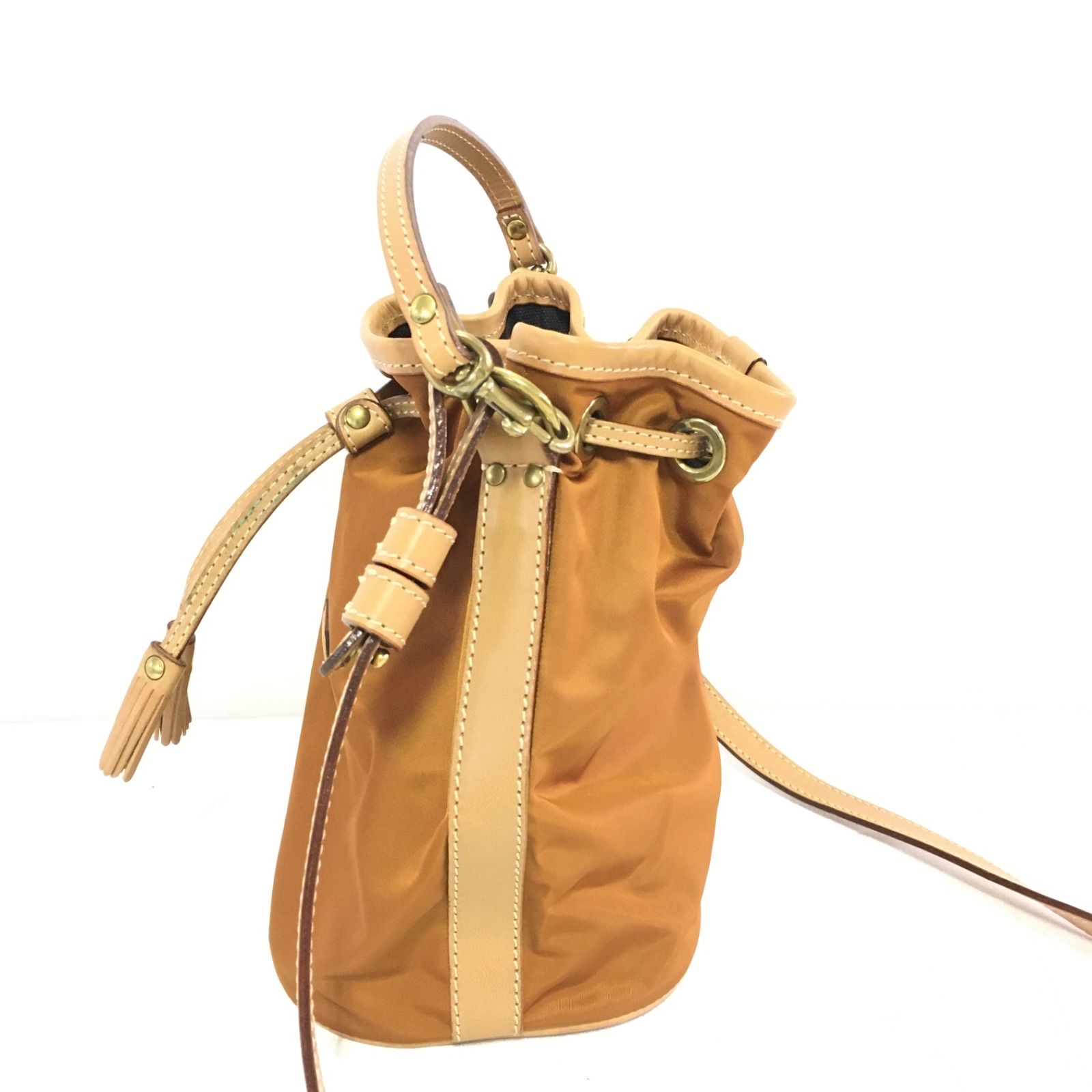 美品】Felisi フェリージ ショルダーバッグ 巾着 ブラウン レディース 