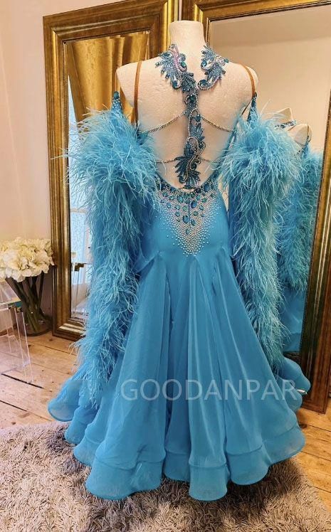 オーダーメイド 社交ダンス衣装 色変更可 スタンダードドレス