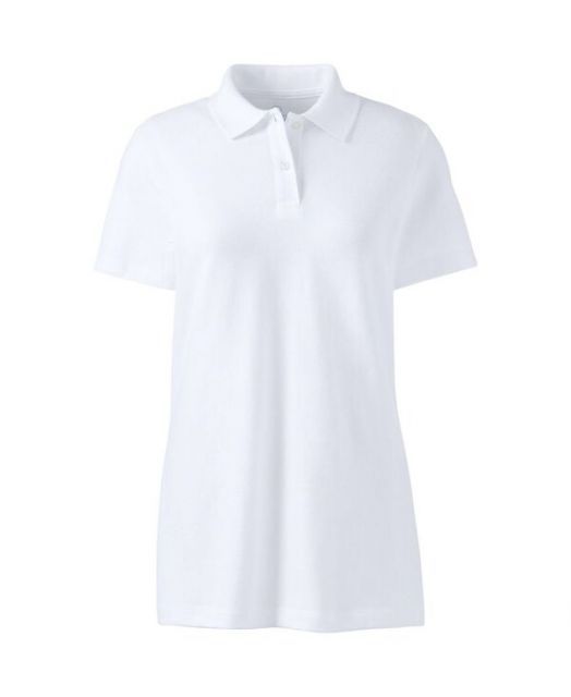 売れ筋商品|||ランズエンド カットソー トップス レディース Women's Plus Size Short Sleeve Basic Mesh Polo Shirt White Women's Plus Size Mesh Cotton Short Sleeve Polo Shirt