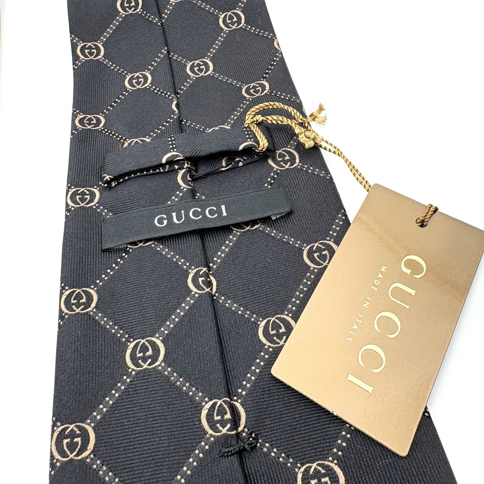 ✨️現行タグ✨️GUCCI グッチ ネクタイ GG柄 ブラック ロゴ 未使用級 タグ付/未使用 】GUCCI グッチ ネクタイ GG柄 ブラック - メルカリ