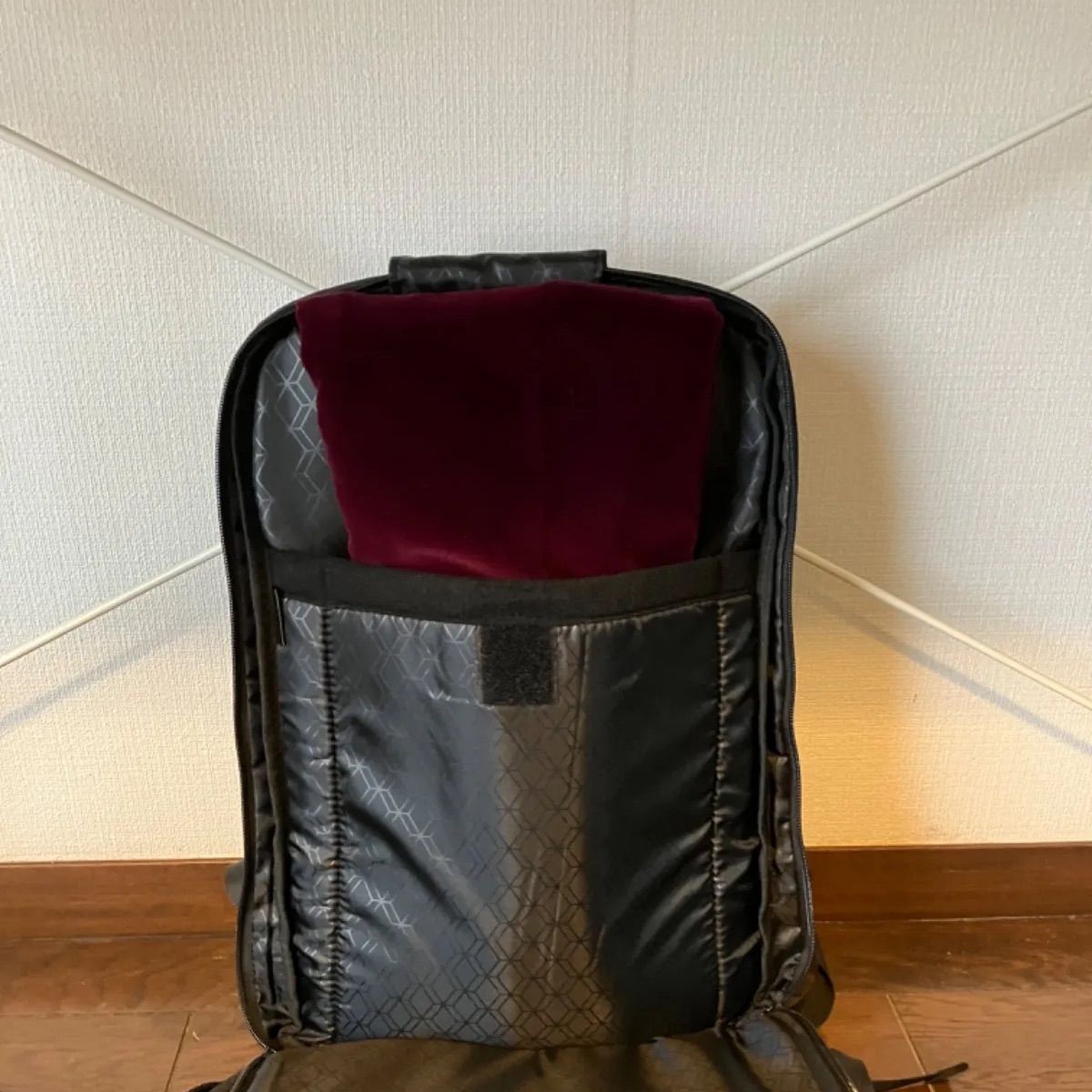フルートケースカバー両面ベルベットボルドー19.5×87.5