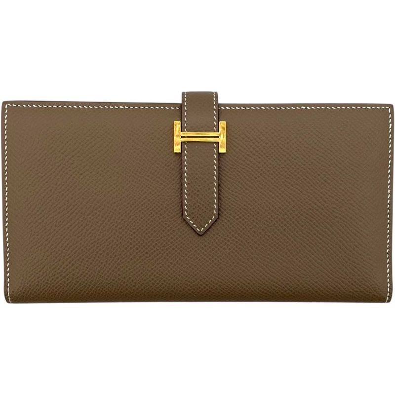 エルメス HERMES ベアンスフレ C刻 エトゥープ GD金具 エプソン レディース 長財布