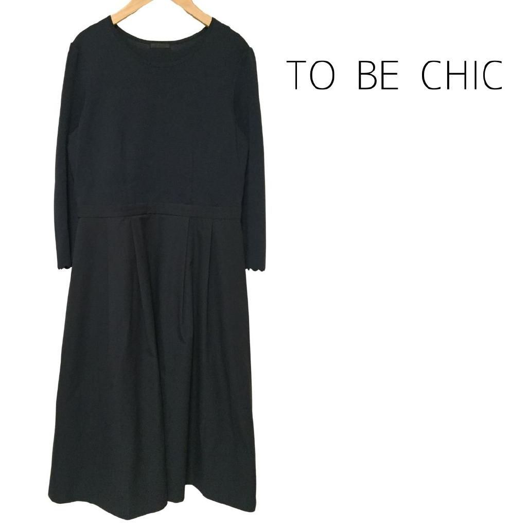 TO BE CHIC トゥービーシック ワンピース ニット ドッキングワンピ み 42 974461