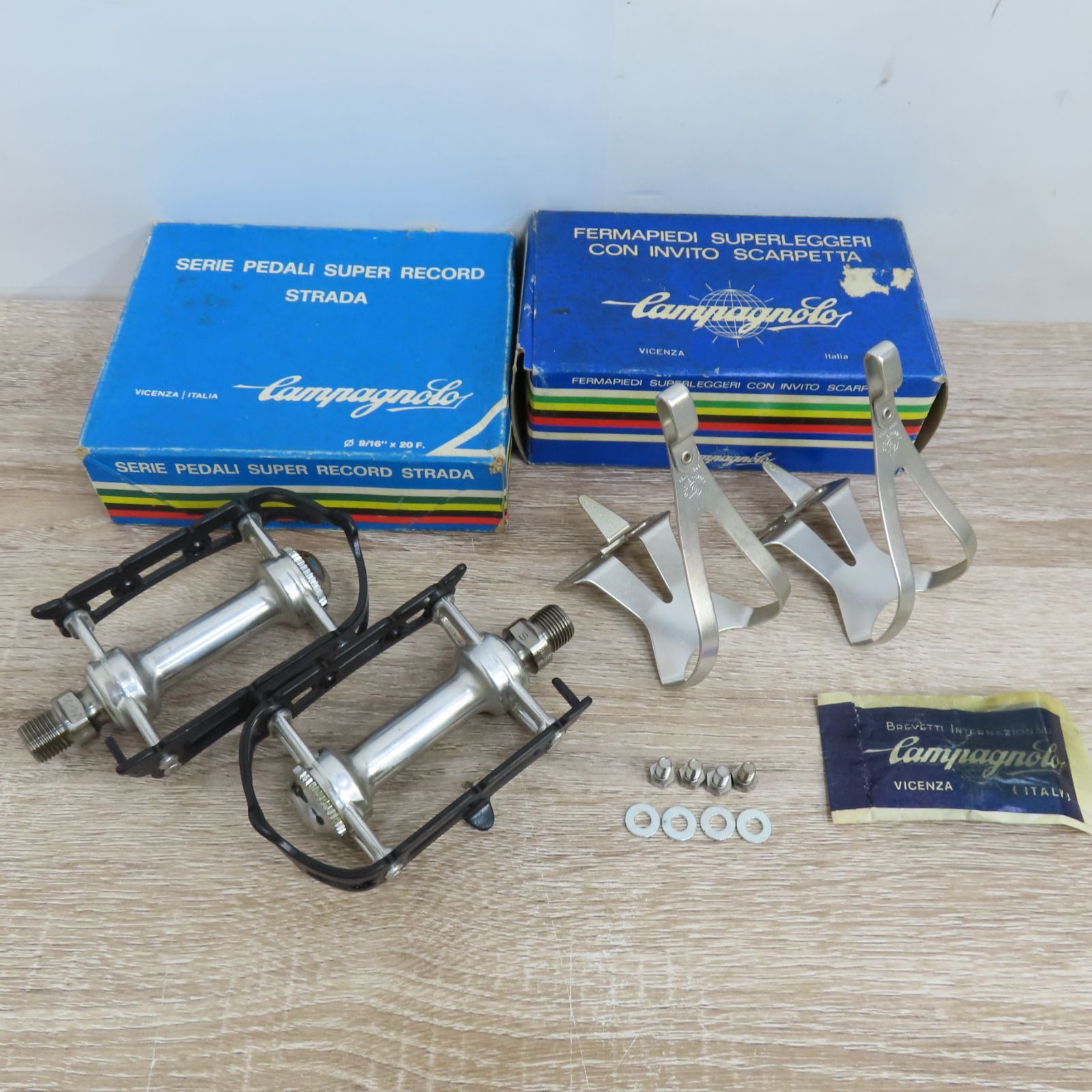 ♥保管品 カンパニョーロ CAMPAGNOLO スーパーレコード SUPERRECORD ペダル セット フラットペダル
