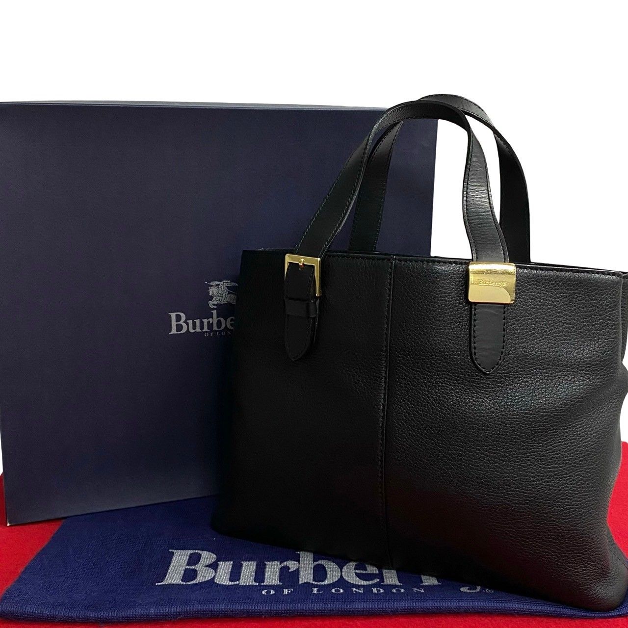 ほぼ未使用 箱袋付 バーバリーズ ノバチェック レザー ハンドバッグ