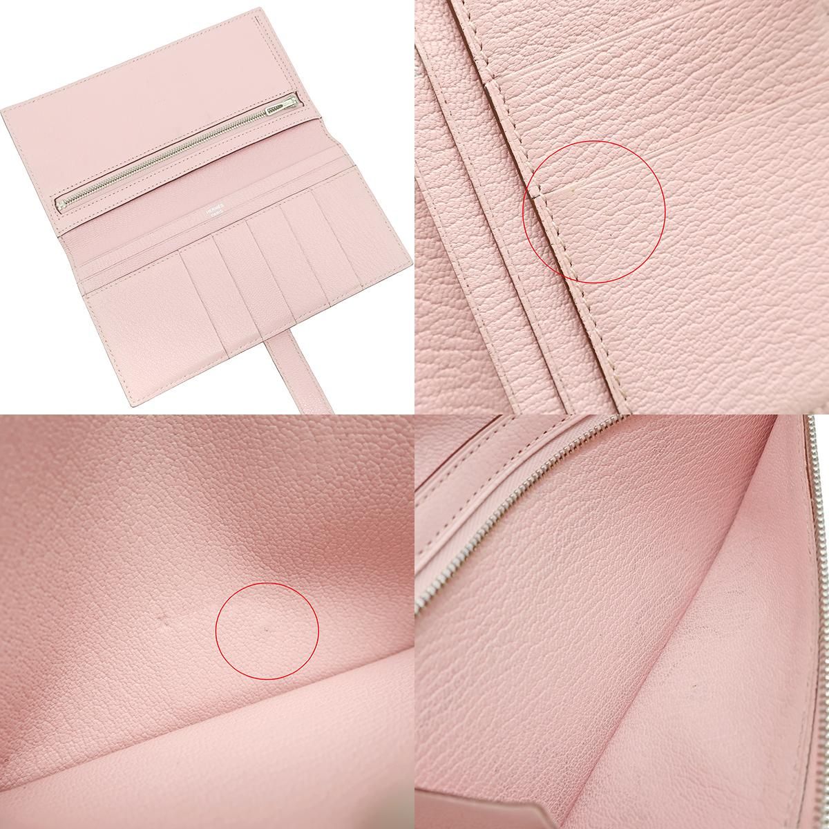 エルメス ベアーン シェーブル ロング財布 エルメス HERMES 長財布 ベアンロング シェーブル ローズサクラ