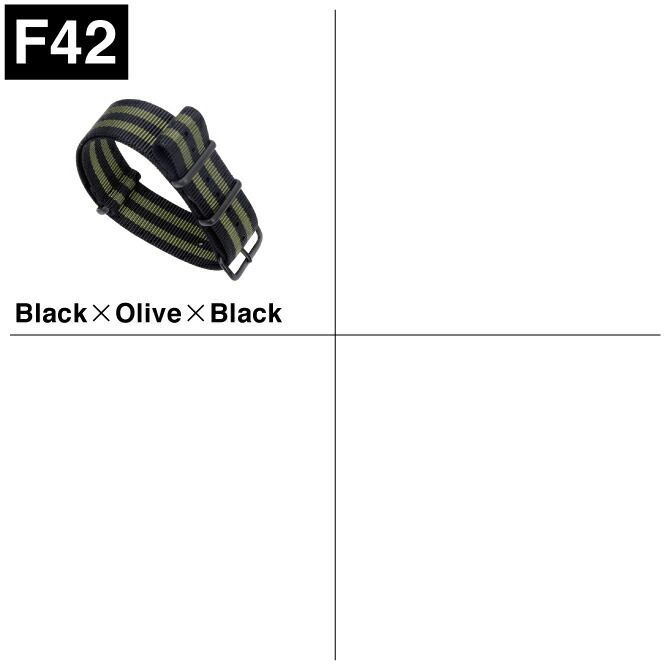 [22mm/F42 Black x Olive x Black] NATO Belt 22mm NATO Band 22mm NATO Strap 22mm Nylon Strap 22mm Nylon Strap Watch 22mm Watch Band Watch Accessory Army