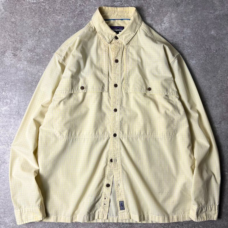 20年製 Patagonia チェック 長袖 アイランド ホッパー シャツ L