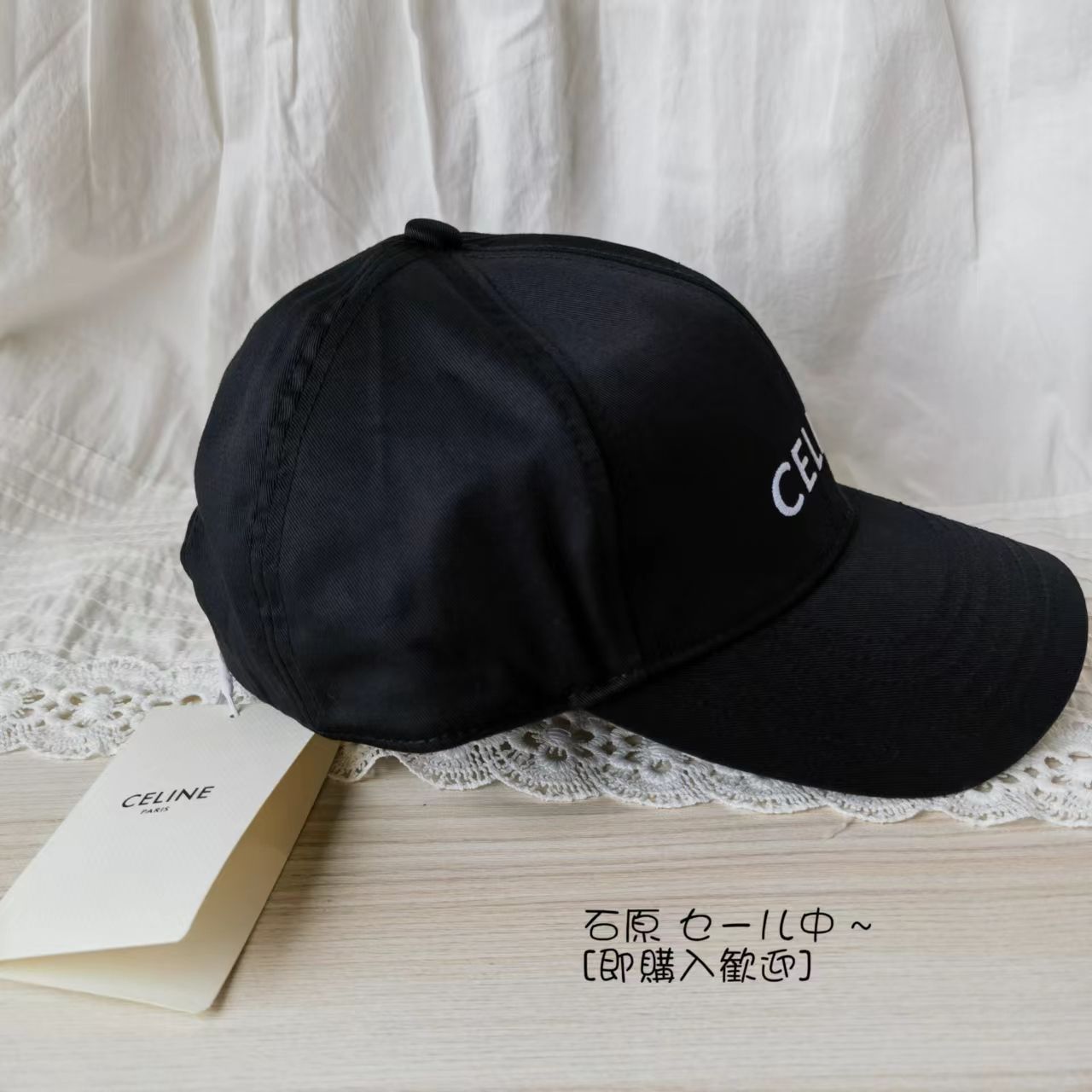 CELINE 男女兼用ブラック ベースボールキャップ