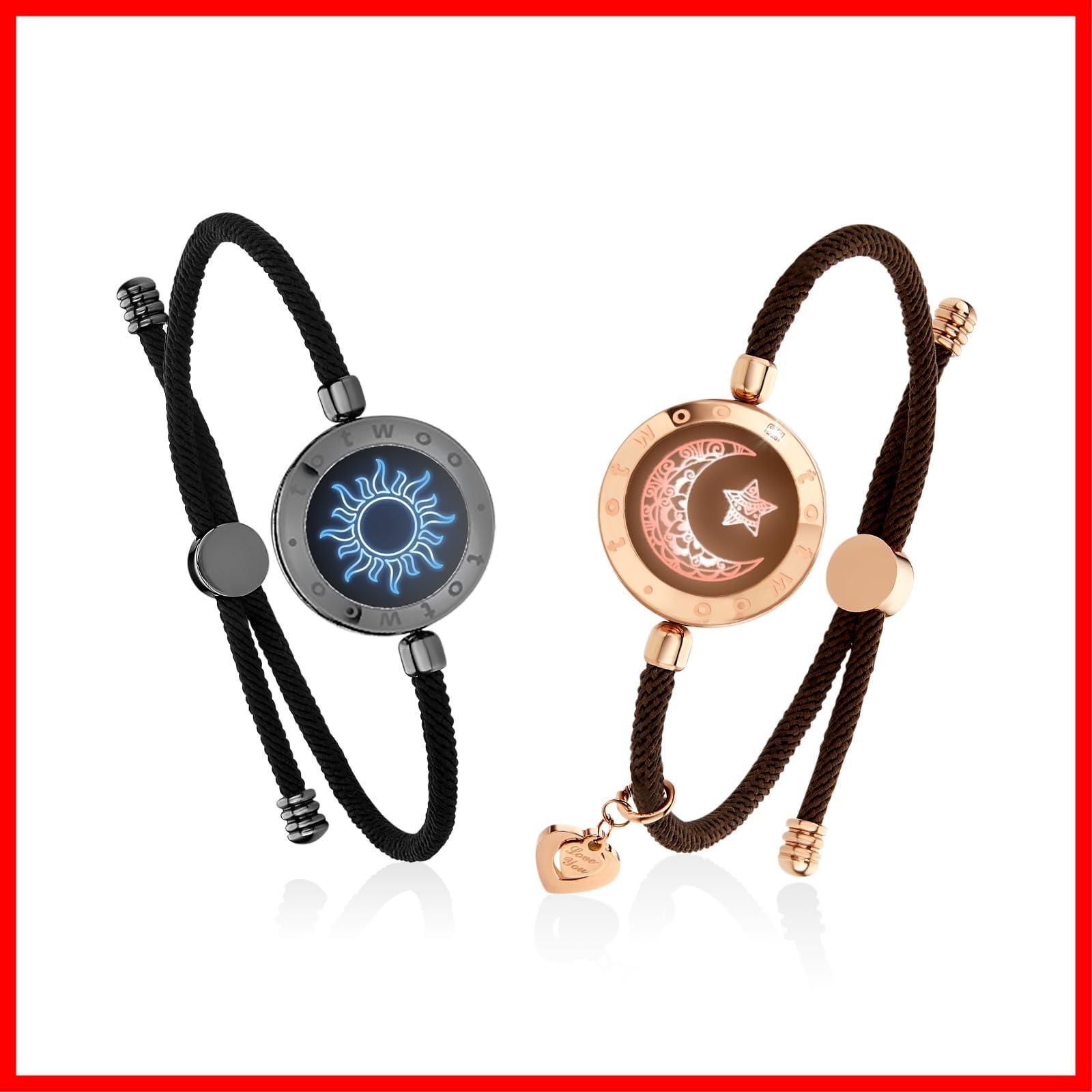 人気商品 記念日 誕生日 ギフト カップル 振動通知 スマートブレスレット ステンレス 愛を伝える 遠距離タッチペアブレスレット TOTWOO