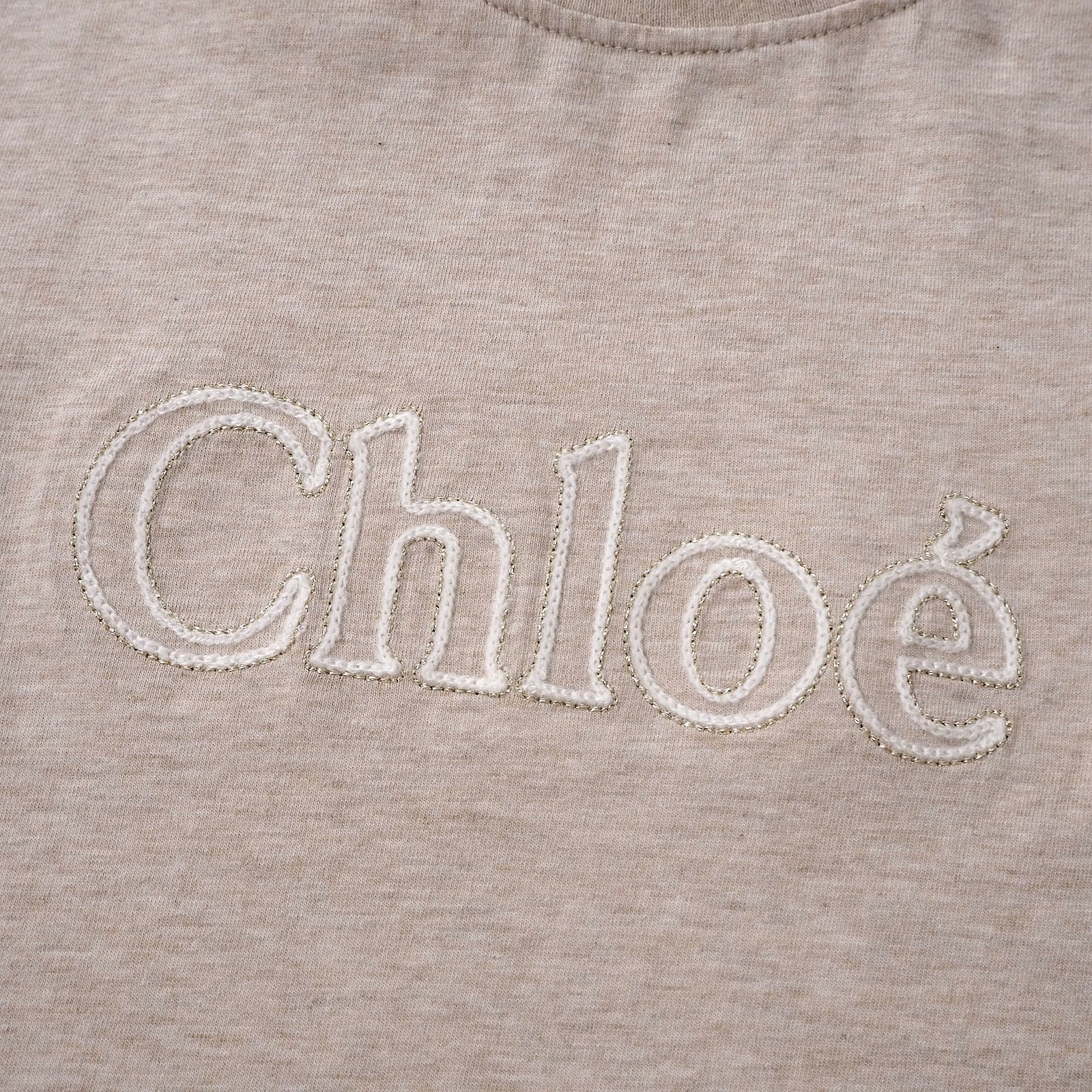美品　Chloé ホワイト Tシャツ サイズ14 White cotton boxy T-shirt by Chloé