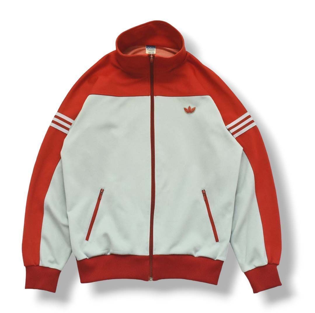 希少】70s 80s WGタグ ヴィンテージ 西ドイツ製 アディダス adidas トラックジャケット 6 M～L レッド x グレー デサント -  メルカリ