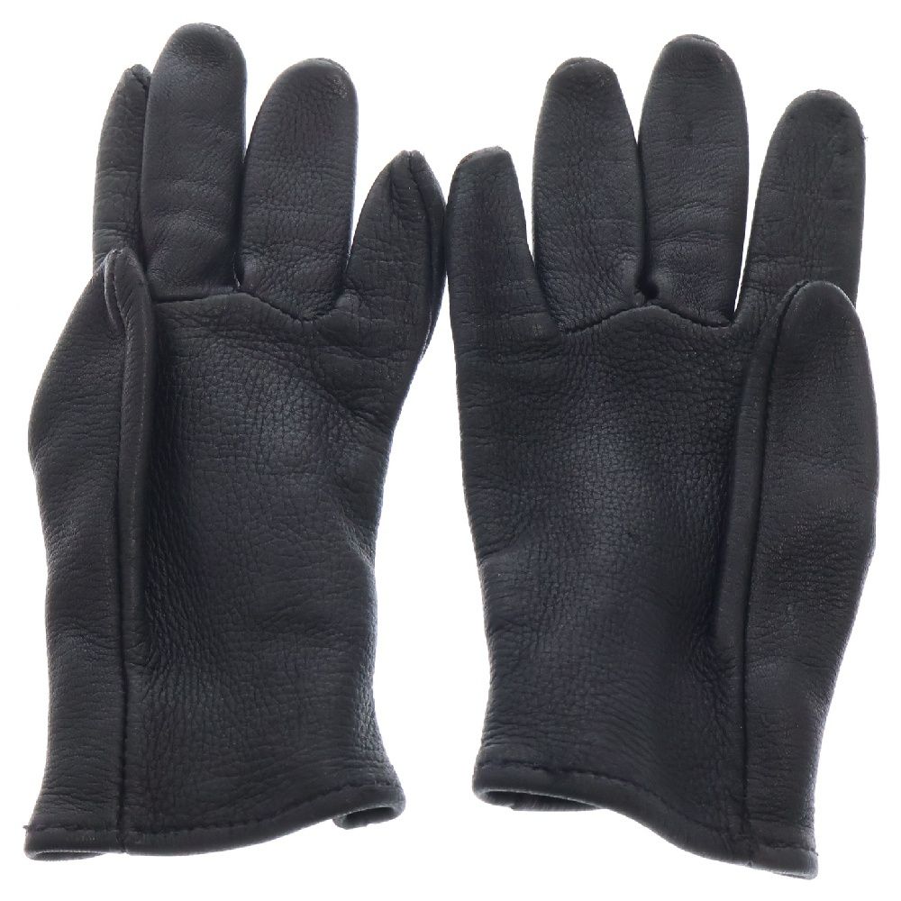 CHROME HEARTS （クロムハーツレザーグローブ ホースシューロゴボタン CHROME HEARTS （クロムハーツレザーグローブ ホースシューロゴ