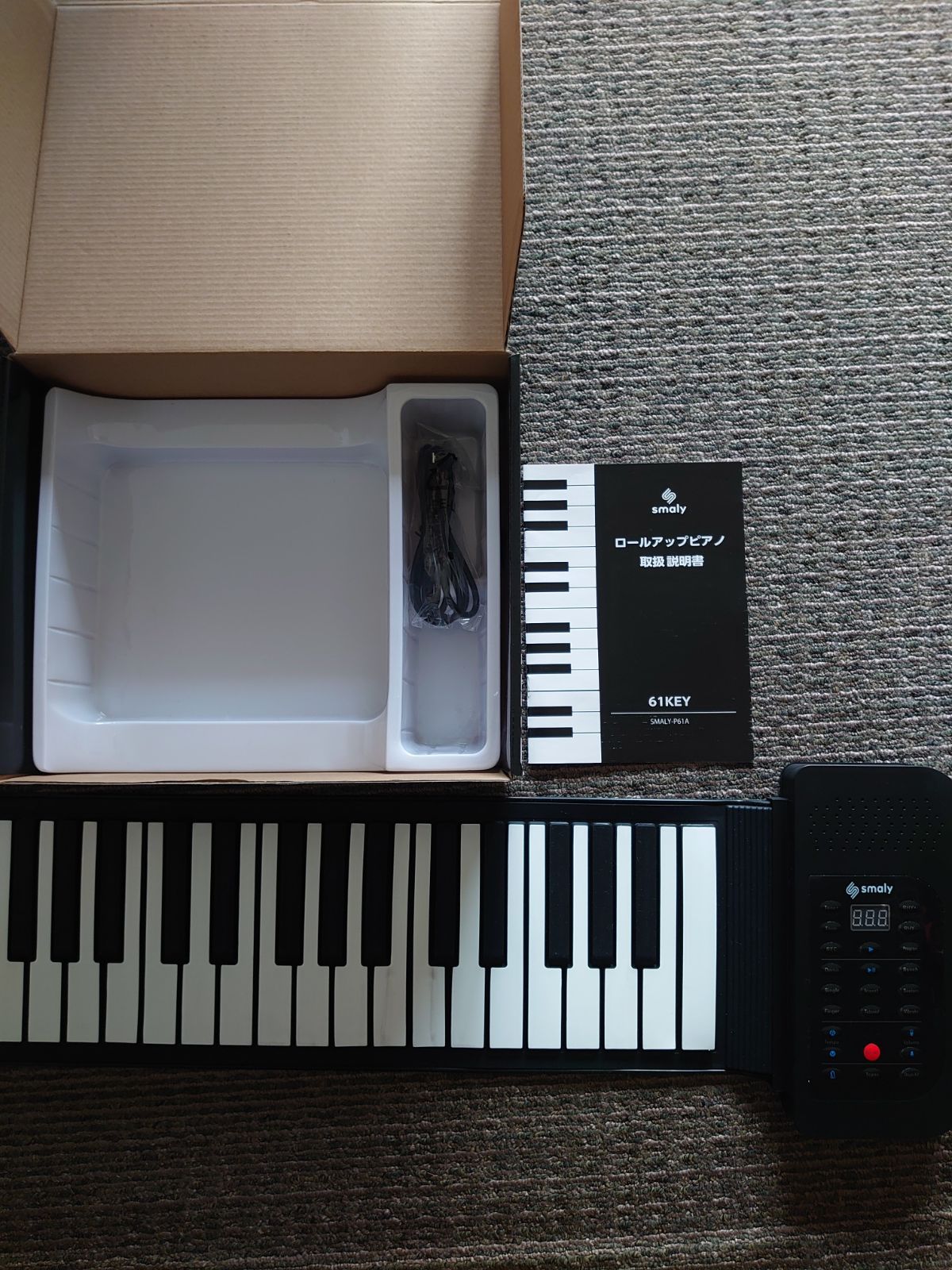ジャンク品】スマリー電子ピアノロールアップピアノ61鍵盤　SMALY-P61A　Ｒ's　メルカリ