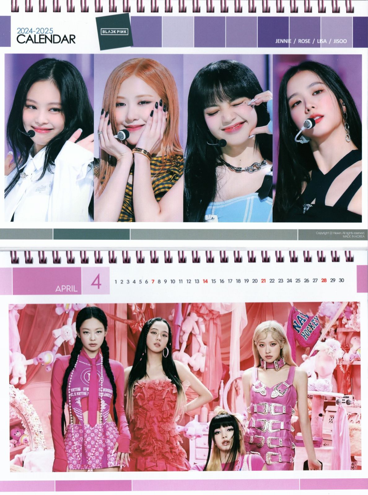 BLACKPINK ブラックピンク グッズ 卓上 カレンダー (写真集 カレンダー) 20242025年 (2年分) + ステッカーセット