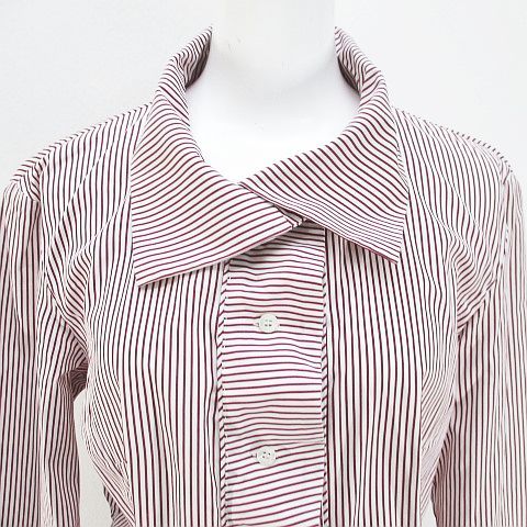 ルイヴィトン LOUIS VUITTON ストライプ柄 長袖 シャツ ブラウス 42 