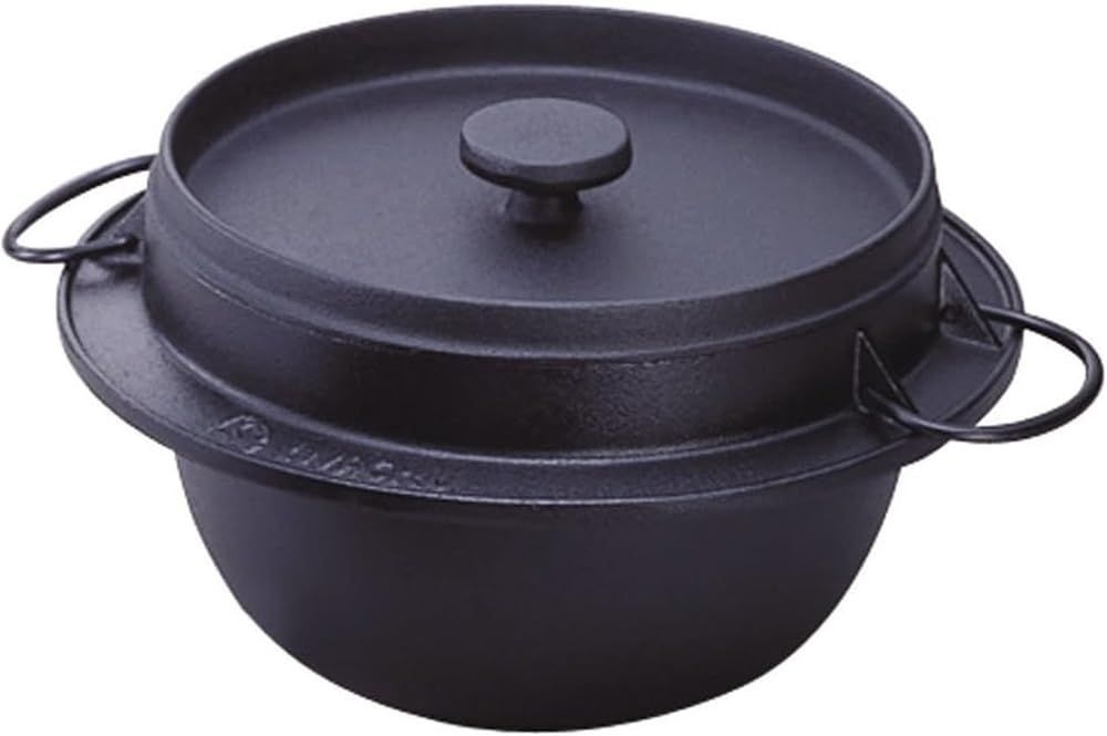 商品 ごはん鍋 5合炊 Iwachu 黒 内面ホーロー加工 IH対応 岩鋳 南部鉄器 21086