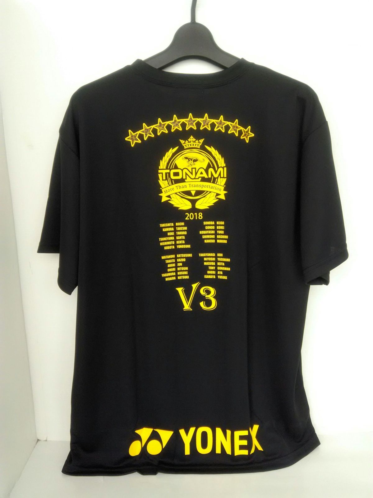 未使用】バドミントン ヨネックス トナミ運輸 S/J リーグ Tシャツ 