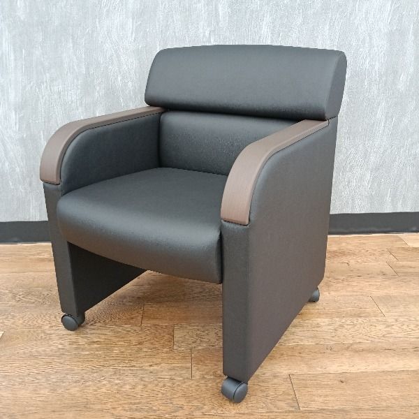 OKAMURA オカムラ 応接ソファ 1人掛け 8395VA-P891 製 ブラック 応接椅子 待合椅子 ロビーチェア ミーティングチェア