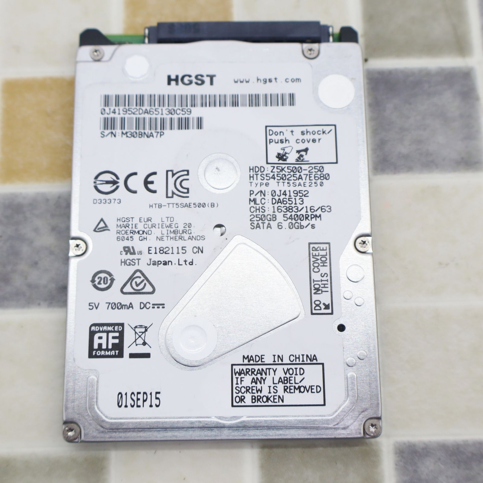 ∠ 250GB フォーマット済｜2.5インチ ハードディスク｜HGST HTS545025A7E680 HDD｜SATA 内蔵型 □O6359 -  メルカリ