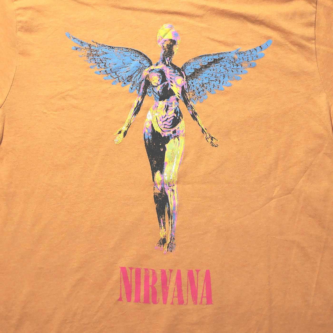 新品 ニルヴァーナ Tシャツ 公式 インユーテロ In Utero Angel(Bp) オレンジ カートコバーン グランジ 90s