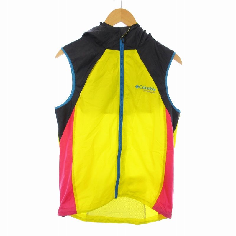 Columbia ナイロンジャケット　ベスト　PACKABLE コロンビア Columbia ナイロンベスト フード ロゴ刺繍 S マルチ