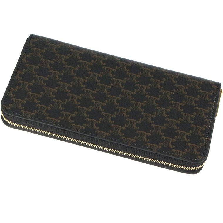 良品 - 綺麗〕セリーヌ/CELINE トリオンフ ラージ ジップウォレット  