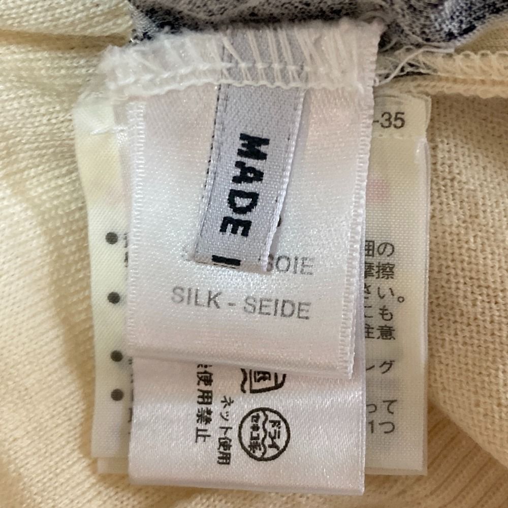 LEONARD - LEONARD PARIS レオナールパリ フラワープリント シルクニット切替 ノースリーブカットソー アイボリー  レディース 古着 中古 USED LEONARD PARIS レオナールパリ フラワープリント シルクニット