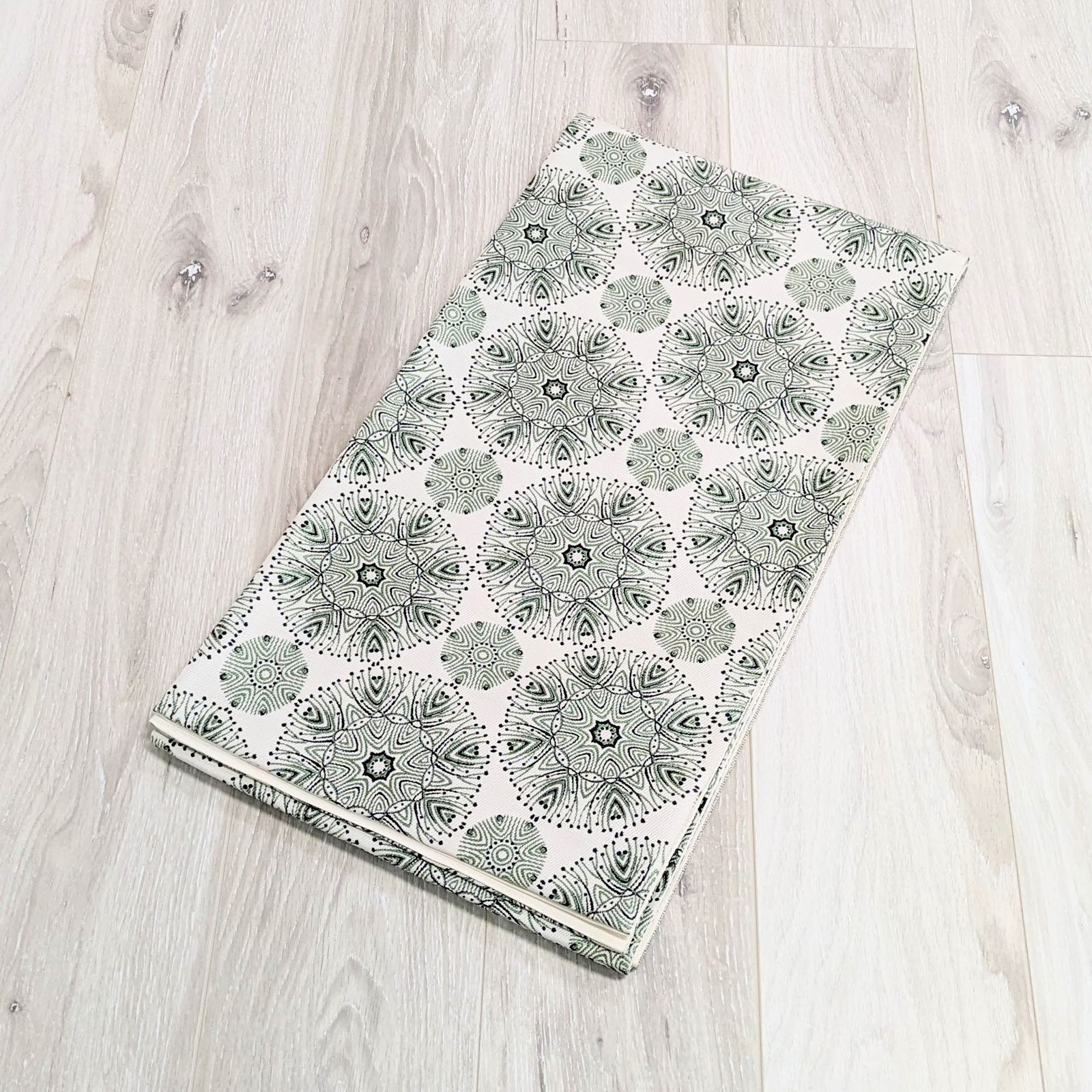 新品・仕立て上がり】正絹 袋帯 カジュアル モダン グレー グリーン  