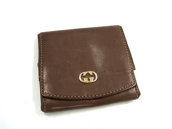 ヴィンテージ　GUCCI コインケース　GG オールドグッチ　レア　ブラウン 訳有未使用 オールドグッチ ☆ GG柄 PVC がま口 コインケース