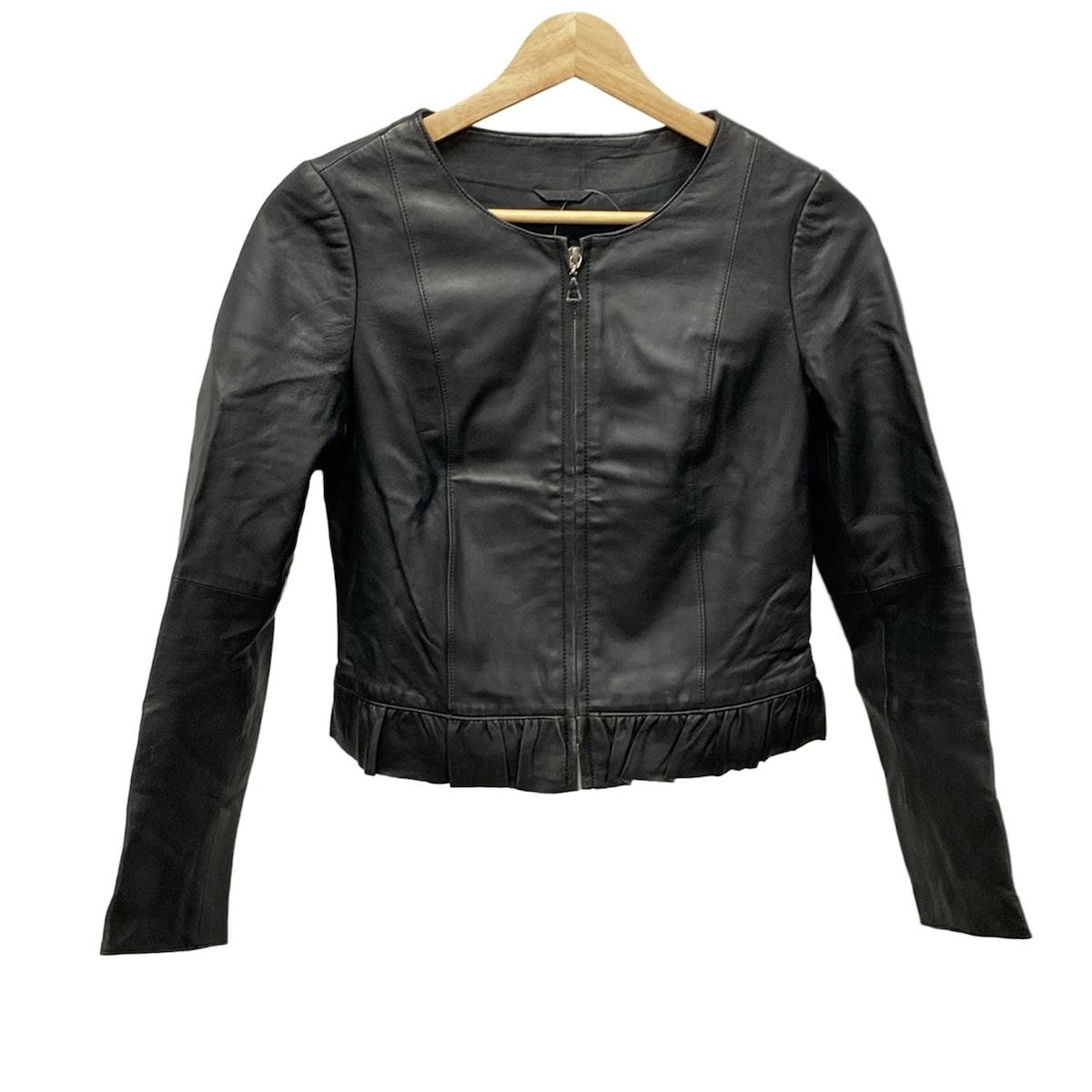 ANAYI アナイ　黒 レザージャケット 38号 trim_ofany_item3470df865a2711e