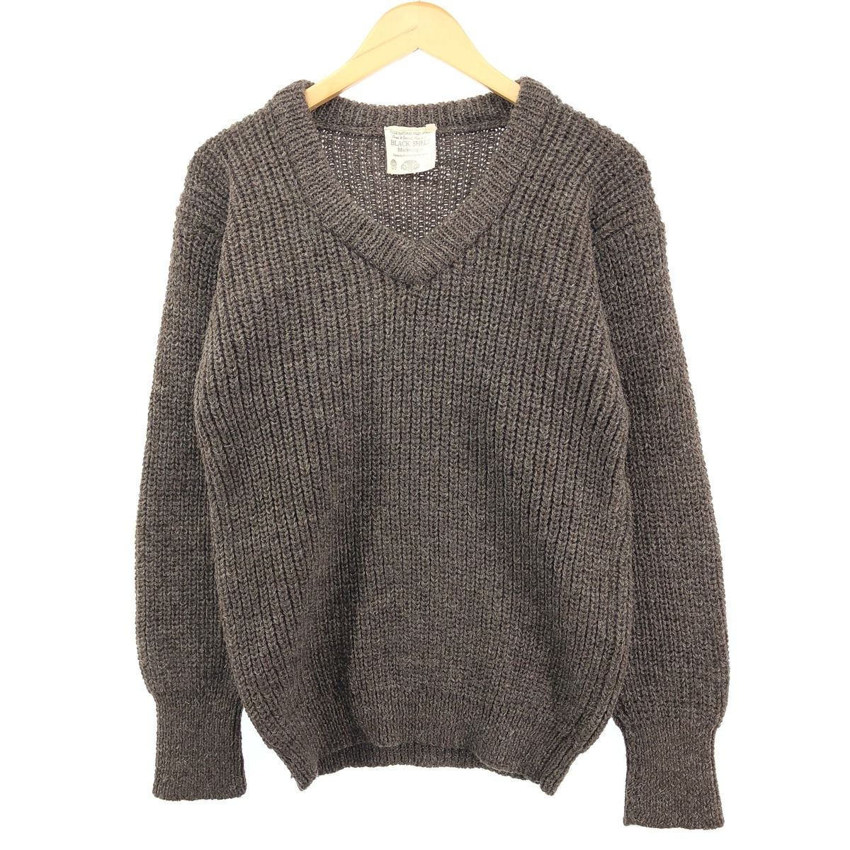 古着 BLACK SHEEP Vネック ウールニットセーター 英国製 メンズM相当/eaa434061