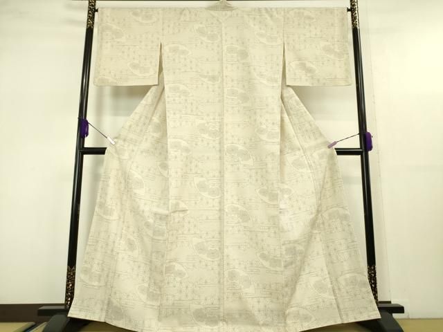 平和屋本店■極上　白鷹お召　胴抜き仕立て　110亀甲　地紙花文　逸品　未使用　DZAA5392kh5 平和屋本店□極上 白鷹お召 胴抜き仕立て 110亀甲 地紙花文 逸品 未